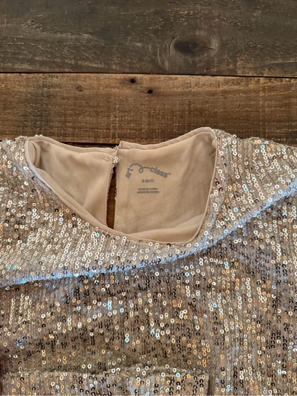 art class Cream Sequin Short Sleeve Top and Legging Pajama Set